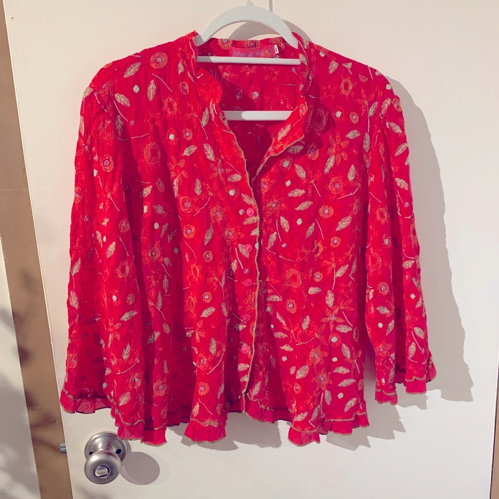 Vintage “Johnny Was” Embroidered Blouse